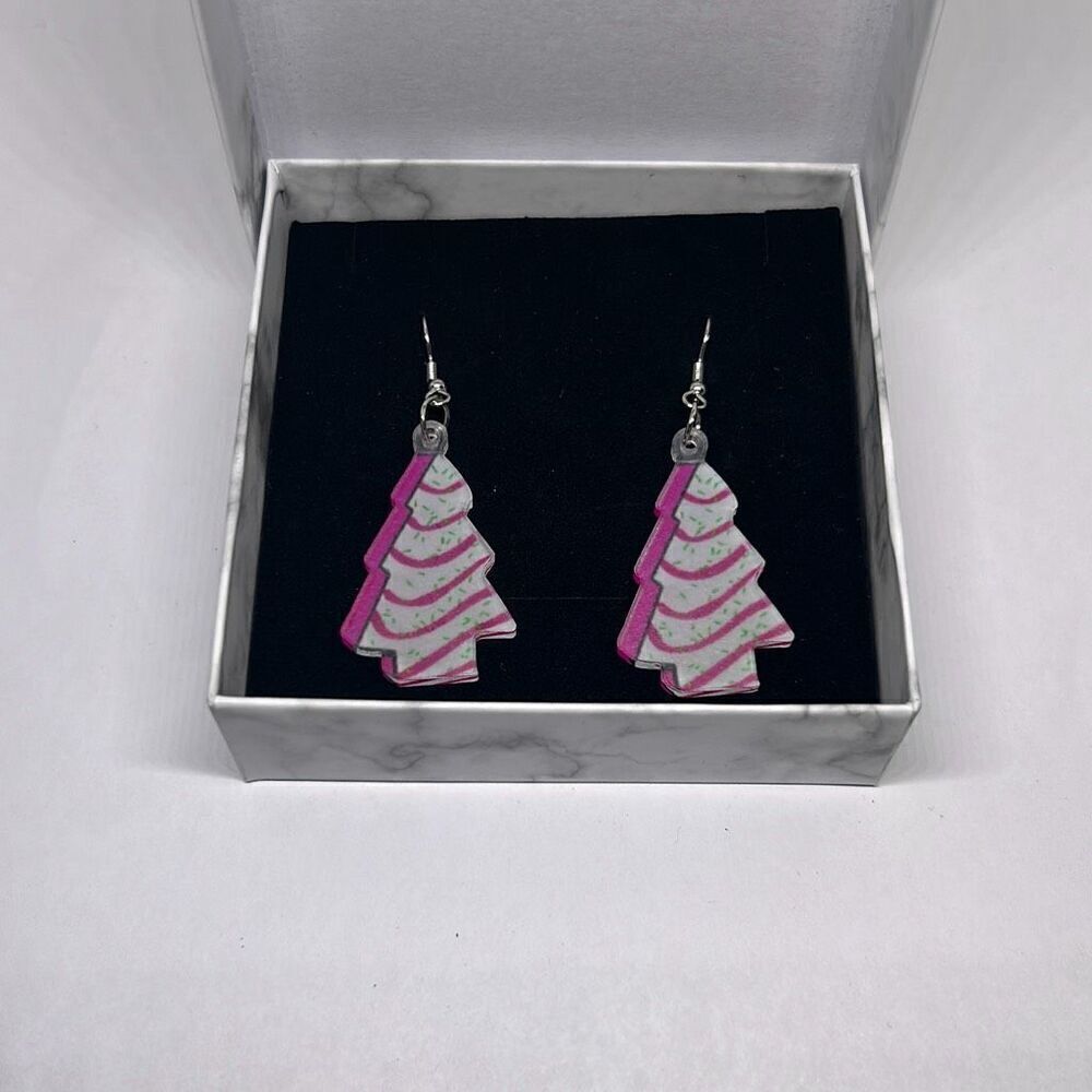 Christmas Tree Design Pattern Earrings